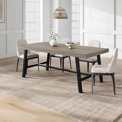 Garvee 71" Rustic Dining Table, Heavy Duty Kitchen Table, Grey Walnut