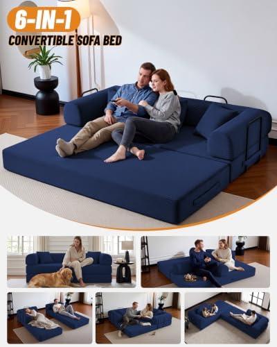 79" Futon Sofa,Convertible Sofa Bed,Boneless Couches for Living Room