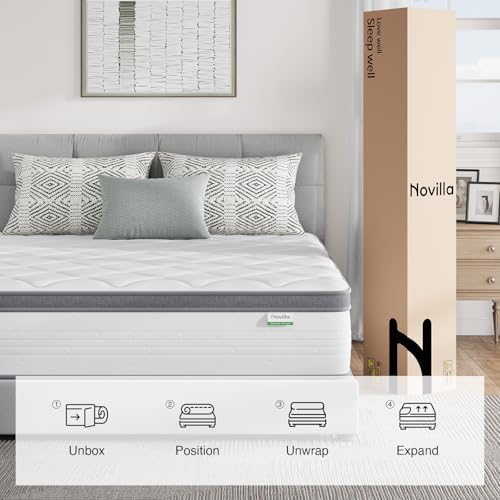 Novilla King Size Mattress 14 Inch, Hybrid Mattress in a Box