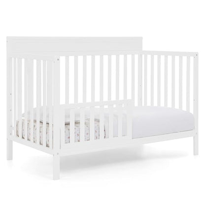 Delta Children Isabelle 6-in-1 Convertible Crib, Converts to Toddler Bed, Daybed, Sofa & Full Bed with/Without Footbaord, Greenguard Gold Certified, Mattress Heights, Bianca White