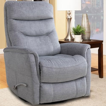 Gemini Capri Silver Recliner Chair Two Pack Swivel Glider Nursery Nursing Armchairs 100% Polyester Comfortable Reading Chairs for Adults Cozy Seating