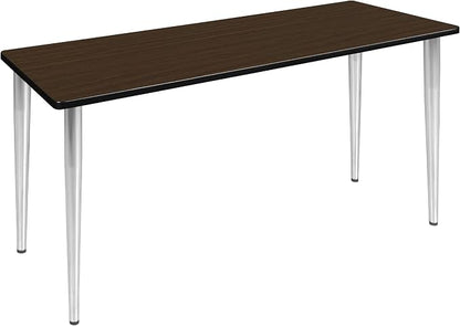 Romig Arco 60 x 24 in. Training Seminar Table- Neo Walnut Top, Chrome Tapered Legs