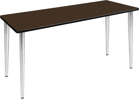 Romig Arco 66 x 24 in. Training Seminar Table- Neo Walnut Top, Chrome Tapered Legs