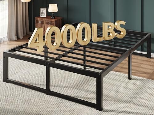 Allewie 14 Inch Queen Metal Bed Frame, 4000LBS Heavy Duty Support, Black