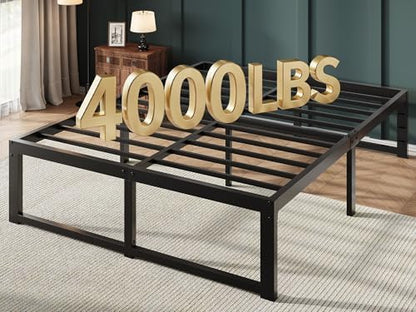 Allewie 14 Inch Queen Metal Bed Frame, 4000LBS Heavy Duty Support, Black