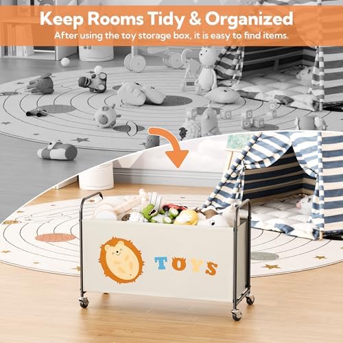 GRANNY SAYS 135L Large Toy Box for Girls, Toy Chest Storage with Wheels