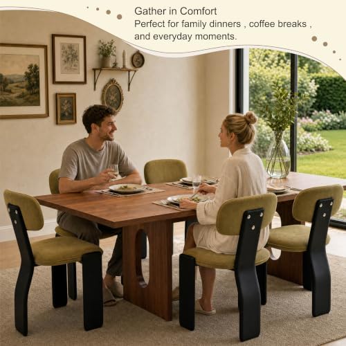Dining Chairs, Wide Seat with Backrest for Kitchen, Tangerine