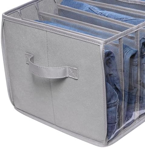 Wardrobe Clothes Organizer Jeans Organizer for Closet, Grey, 6 Pack