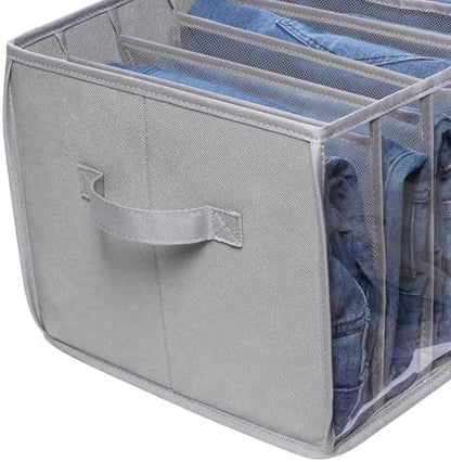 Wardrobe Clothes Organizer Jeans Organizer for Closet, Grey, 6 Pack