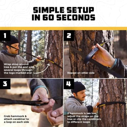 Wise Owl Outfitters Hammock for Camping Double Hammocks Gear for The Outdoors Backpacking Survival or Travel - Portable Lightweight Parachute Nylon DO Navy & Forrest