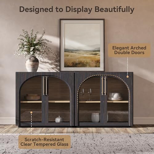 Buffet Cabinet with Storage, 31.5'' W Arched Sideboard
