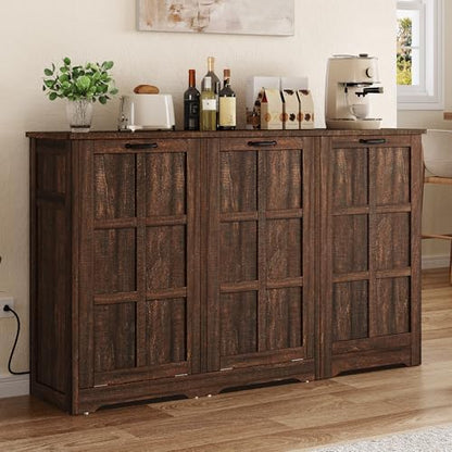 YITAHOME Kitchen Island with Power Outlet, 2 Tilt-Out Compartments