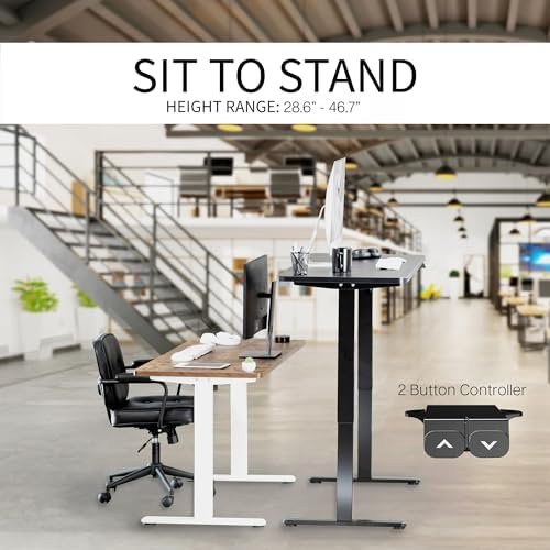 VIVO Electric Standing Desk, Smooth 3-Piece 60" x 24" Dark Walnut Top