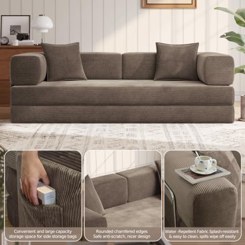 MoonSpeak 78.8'' Futon Sofa Bed, Boneless Couches for Living Room