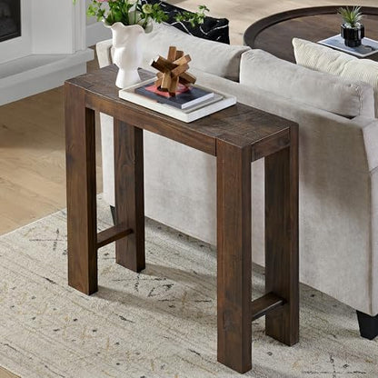 Alaterre Classic Solid Wood Entryway Console Table, Brown, 36 Inch
