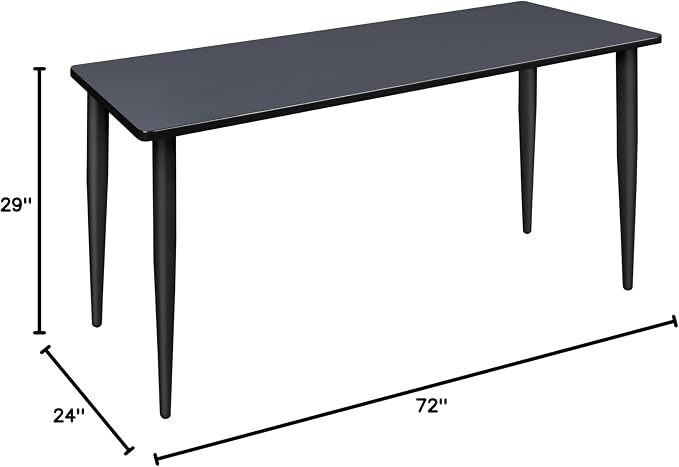 Romig Arco 72 x 24 in. Training Seminar Table- Grey Top, Black Tapered Legs