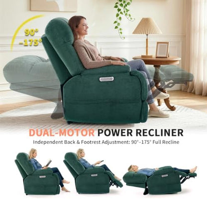 EONIX Dual Motor Zero Gravity Recliner with Heat & Massage, Forest Green