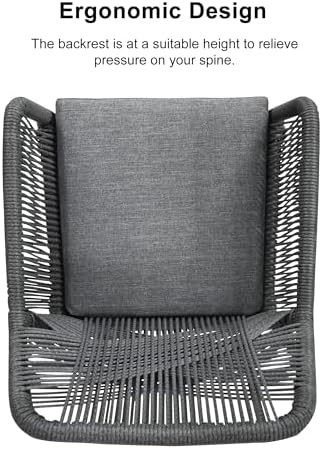 PURPLE LEAF Patio Table and Chairs Set 16 Pieces Woven Rattan Aluminum Grey