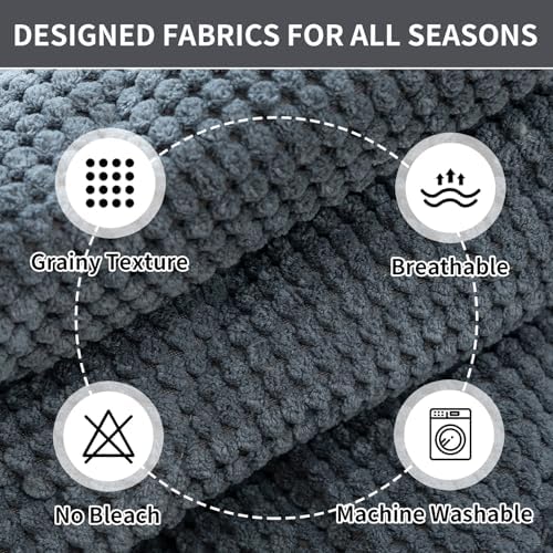 Sofa Couch Cover, Sofa Covers Washable for Dogs, Non-Slip Couch Covers for Sectional Sofa, Sofa Slipcovers for All Seasons Furniture Protector for L Shaped(Dark Grey, 27"x 27")