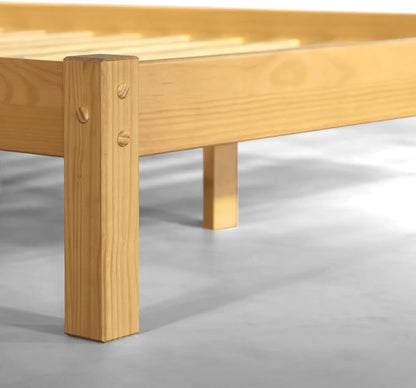 Grain Wood Furniture Shaker Solid Wood Panel Platform Bed, Queen Size, Natural