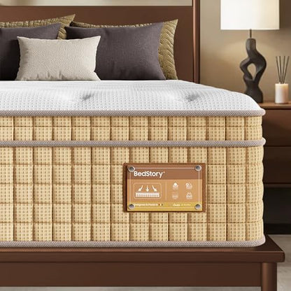 BedStory 14 inch Firm Full Mattress, Deep Sleep Hybrid Mattresses in a Box, Zoned Lumbar Support for & Back Pain Relief, CertiPUR-US Certified, 365 Night Trial, 10-Year Warranty