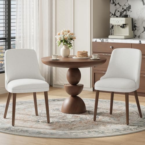 MALOL Upholstered Dining Chairs Set of 4 with High-Back, Light Grey