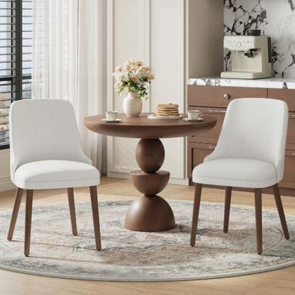MALOL Upholstered Dining Chairs Set of 4 with High-Back, Light Grey