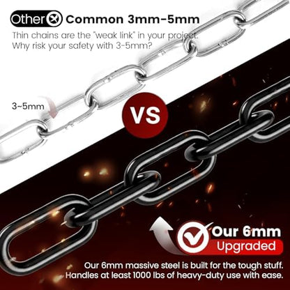 67" Hanging Swing Chain,1000 lb Capacity,6 mm 304 Stainless Steel