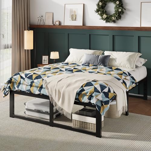 Allewie 14 Inch Queen Metal Bed Frame, 4000LBS Heavy Duty Support, Black