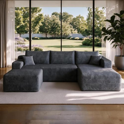 U Shaped Boneless Sectional Sofa Right Facing Cloud Couches