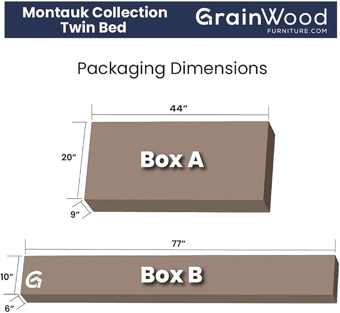Grain Wood Furniture Montauk Solid Wood Bed, Twin Size, Driftwood