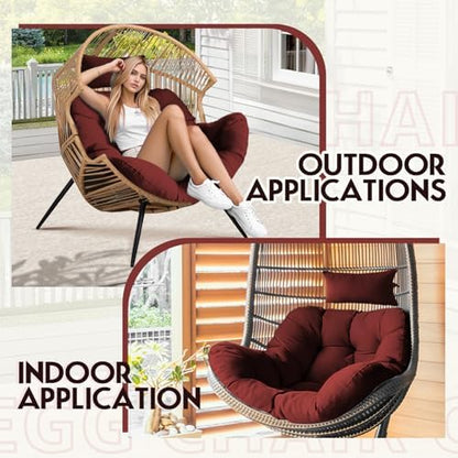 DANGHOOGY Thickened Egg Chair Cushion, 47x40x7, 9 Pounds Red