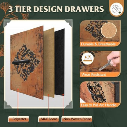 WLIVE Tall Dresser for Bedroom, 9 Drawer Chest of Drawers, Pattern