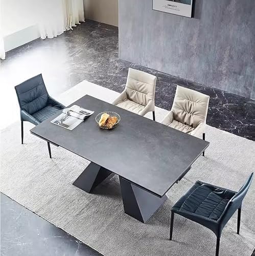 Extendable Dining Table 8 to 12 People, 63"-93.5" W, Dark Gray