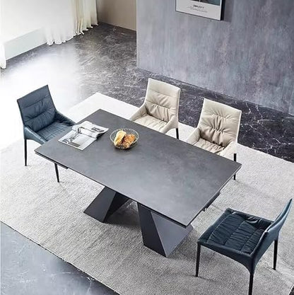 Extendable Dining Table 8 to 12 People, 63"-93.5" W, Dark Gray