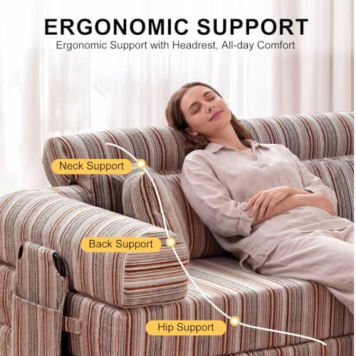 79" Convertible Sofa Bed,High Backrest Boneless Couch for Living Room