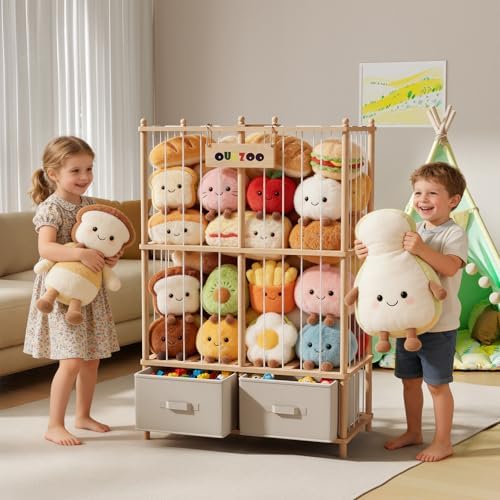 Extra Large Stuffed Animal Storage, Wooden Stuffed Animal Zoo Organizer