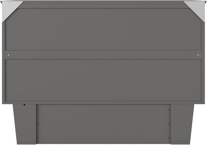 AFI, Nantucket Full Size Murphy Bed Chest with Mattress, Storage Drawer and Built-in USB Charger, Grey