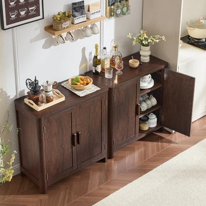 Joaxswe 2 Sideboard Buffet Cabinet with Storage, 31.5" Arc-Shaped Credenza