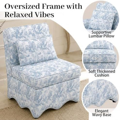 Floral Accent Chairs Set of 6, French-Inspired Lounge Chair