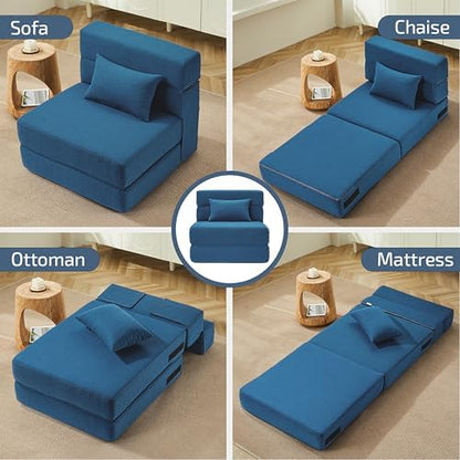 SUYOLS Folding Sofa Bed, 4 in 1 Foldable Mattress Sleeper Chair
