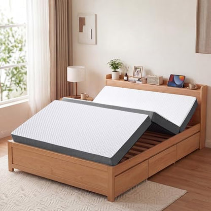 MASVIS Trifold Mattress, 4 Inch Memory Foam Foldable Mattress with Washable Cover, Tri-Folding Floor Bed for Camping, Full