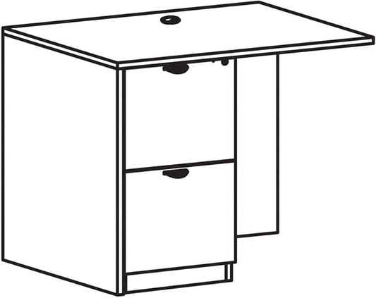 Lorell Prominence 2.0 Gray Elm Laminate Desk Unit