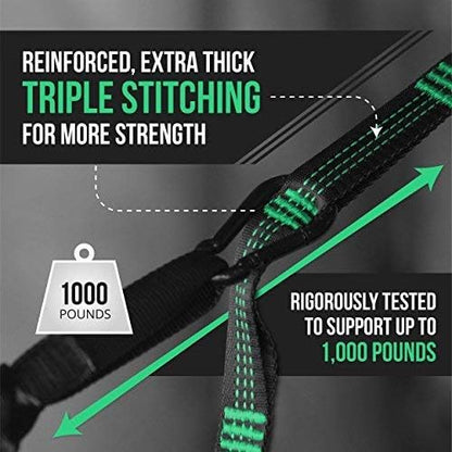 Bear Butt Kodiak Hammock Straps for Trees - 20 Feet Long, 40 Combined Loops - Holds 1000 Pounds - Camping Accessories With Carabiner