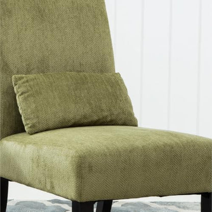 Roundhill Furniture Pisano Spring Green Fabric Armless Contemporary Accent Chair with Kidney Pillow