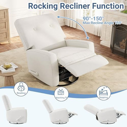 IDEALHOUSE 360° Recliner Chair with Adjustable Backrest & Footrest, Beige