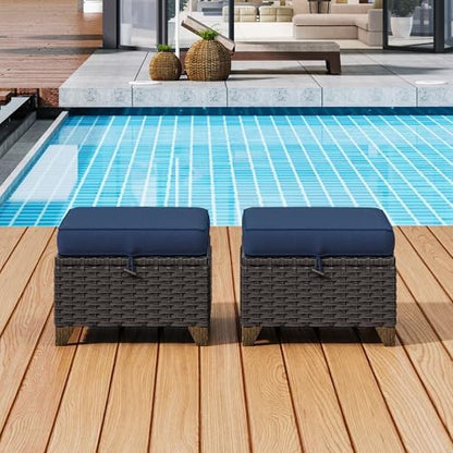 2 Piece Patio Furniture Set, Wicker Outdoor Conversation Set