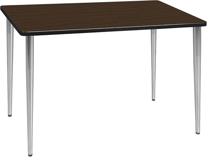 Romig Arco 42 x 24 in. Training Seminar Table- Neo Walnut Top, Chrome Tapered Legs