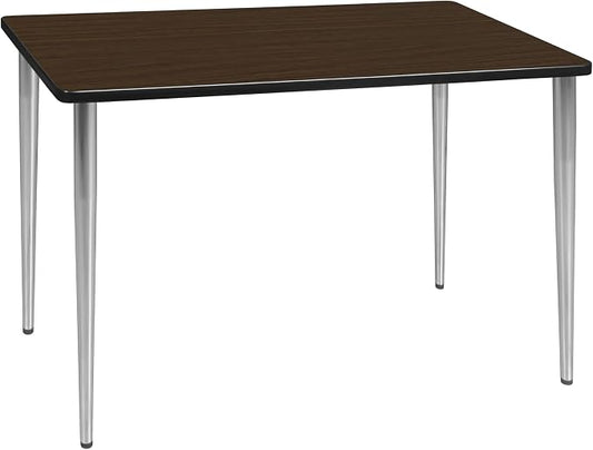 Romig Arco 42 x 24 in. Training Seminar Table- Neo Walnut Top, Chrome Tapered Legs
