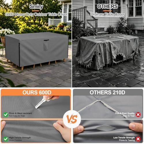 Smiry Waterproof Patio Furniture Cover 54L x 76W x 28H, Grey